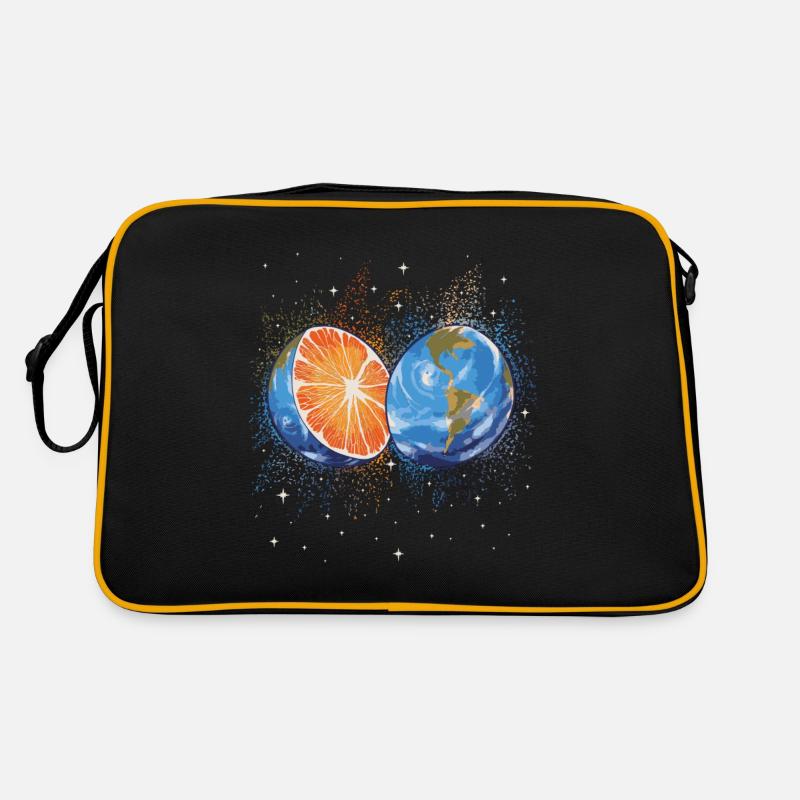 L’orange d’été comme la Terre - Sac Retro - noir/or