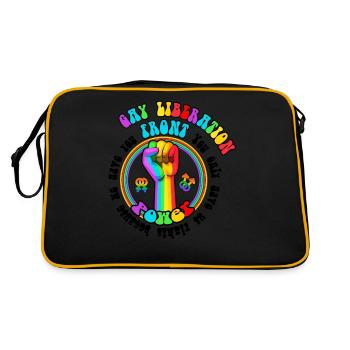 Gay Liberation Front LGBTQ Riot Vintage - Retro Tasche - Schwarz/Gold - Hinten