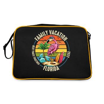 Vacances en famille Meilleurs moments ensemble Flamingo - Sac Retro - noir/or - Dos