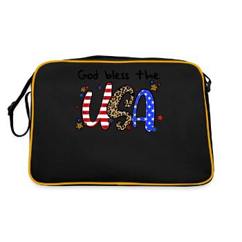 God Bless The USA 4th of July - Retro Tasche - Schwarz/Gold - Hinten