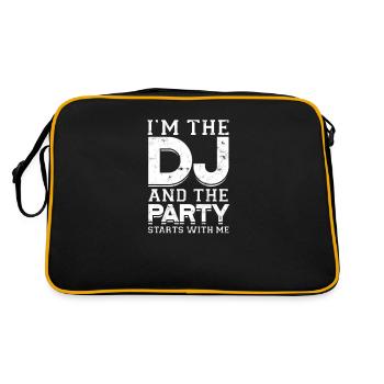 Ich bin der DJ und die Party beginnt mit mir - DJ - Retro Tasche - Schwarz/Gold - Hinten