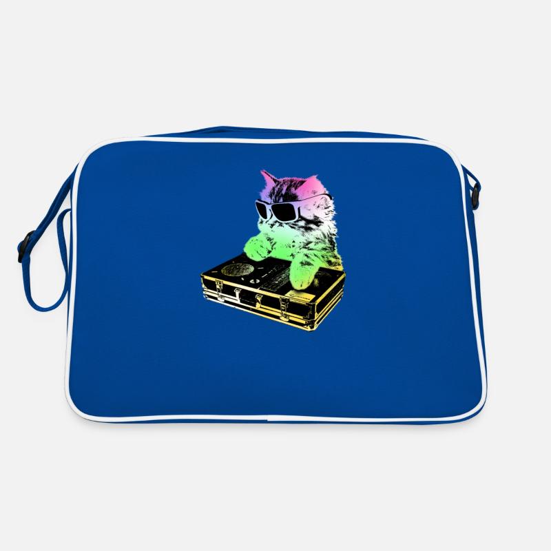 Rainbow DJ Cat - Scratchen Retro Tasche