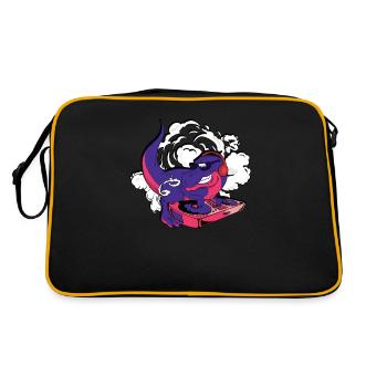 DJ Trex Dinosaur playing turntable - electronic - Retro Bag - black/gold - Back