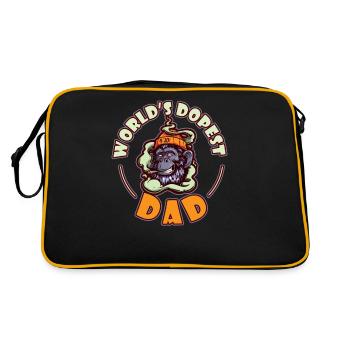 World's Dopest Dad - Retro Tasche - Schwarz/Gold - Hinten