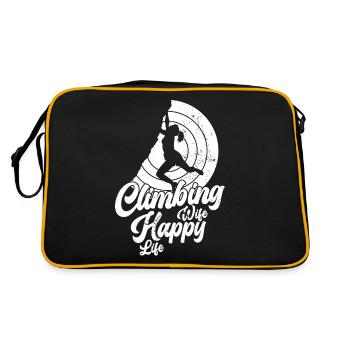 Climbing Climbing Climbers Bouldering Mountaineers - Retro Bag - black/gold - Back