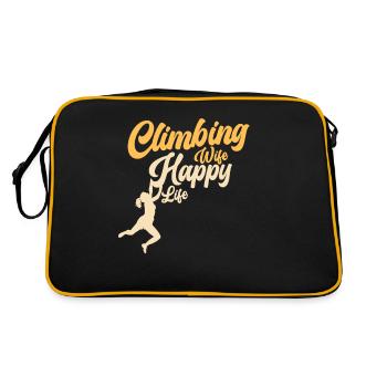 Climbing Climbing Climbers Bouldering Mountaineers - Retro Bag - black/gold - Back