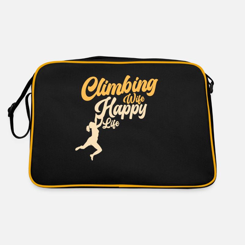 Climbing Klettern Kletterer Bouldern Bergsteiger Retro Tasche