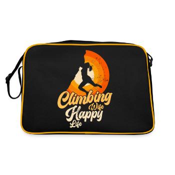 Climbing Climbing Climbers Bouldering Mountaineers - Retro Bag - black/gold - Back