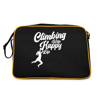 Climbing Climbing Climbers Bouldering Mountaineers - Retro Bag - black/gold - Back