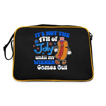 Ce n’est pas le 4 juillet jusqu’à ce que ma wiener sorte - Sac Retro - noir/or - Dos