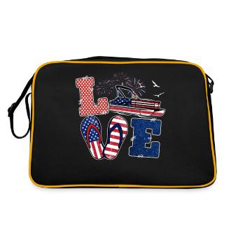 Pontoon Boat America Flip Flops Été - Sac Retro - noir/or - Dos