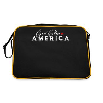 God Bless Ameria Patriotic - Retro Tasche - Schwarz/Gold - Hinten