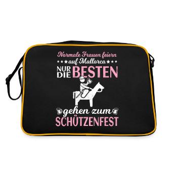 Sportschütze Normale Frauen Sportschießen - Retro Tasche - Schwarz/Gold - Hinten