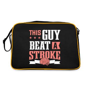 This Guy Beat A Stroke Stroke Survivor - Retro Bag - black/gold - Back