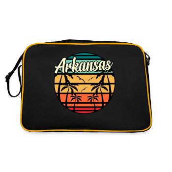 Cadeau de voyage en Arkansas - Sac Retro - noir/or - Dos