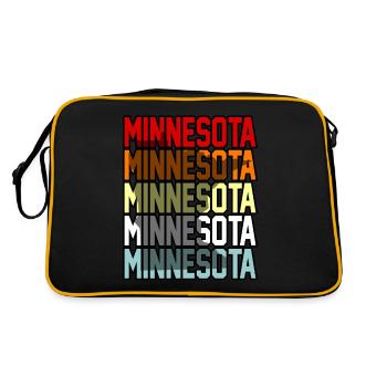 Minnesota Minnesotan Gift - Retro Bag - black/gold - Back