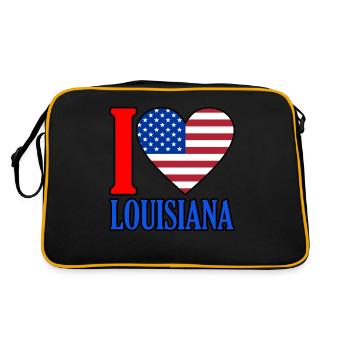 I Love Flag Gift Louisianas Usa - Sac Retro - noir/or - Dos
