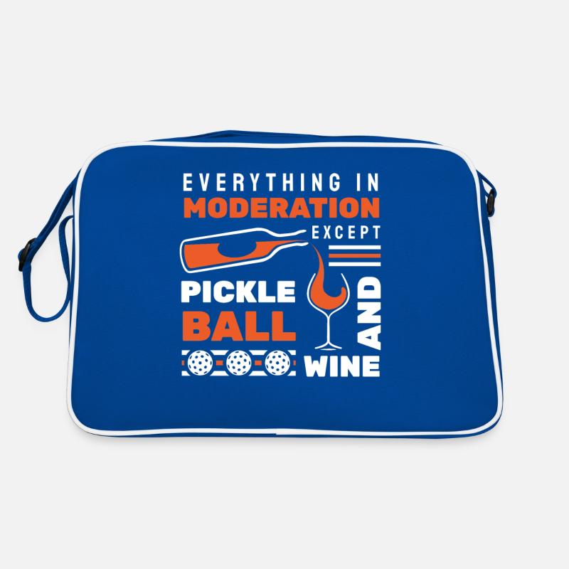 Funny Wine and Pickleball Retro Tasche