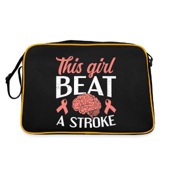This Girl Beat A Stroke Stroke Survivor - Retro Bag - black/gold - Back