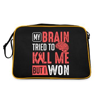 My Brain Tried To Kill Me I Won Stroke Survivor - Retro Bag - black/gold - Back