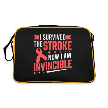 J’ai survécu à un AVC Je suis invincible Survivant d’un AVC - Sac Retro - noir/or - Dos