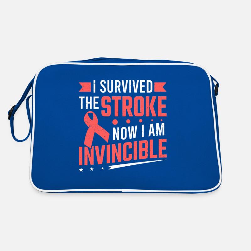Ich habe Schlaganfall überlebt Ich bin unbesiegbar Schlaganfall Überlebender Retro Tasche