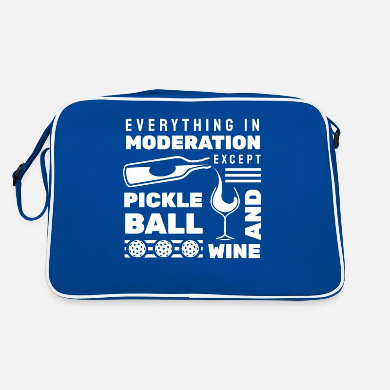 Funny Wine and Pickleball Retro Tasche