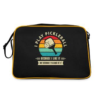 I Play Pickleball Because I Like It - Retro Tasche - Schwarz/Gold - Hinten
