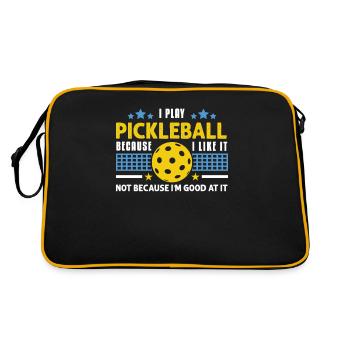 I Play Pickleball Because I Like It - Retro Tasche - Schwarz/Gold - Hinten
