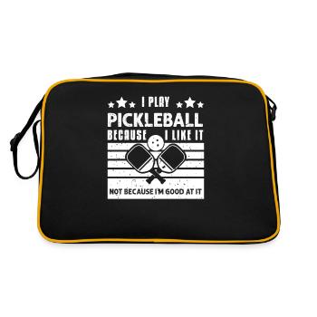 I Play Pickleball Because I Like It - Retro Tasche - Schwarz/Gold - Hinten