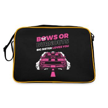 Burnouts Or Bows Gender Reveal Party - Retro Bag - black/gold - Back