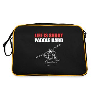 Life is Short Paddle Hard Rafting Whitewater - Retro Bag - black/gold - Back