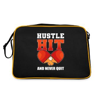 Hustle, Hit, et ne jamais quitter le tennis de table de ping-pong - Sac Retro - noir/or - Dos