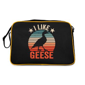 J’aime l’oie d’oie propriétaire animal animal de compagnie - Sac Retro - noir/or - Dos