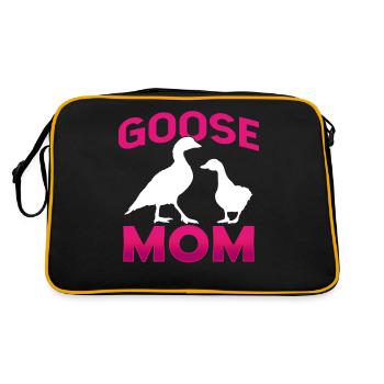 Goose Mother Goose Mother Geese Pet Animal - Retro Bag - black/gold - Back
