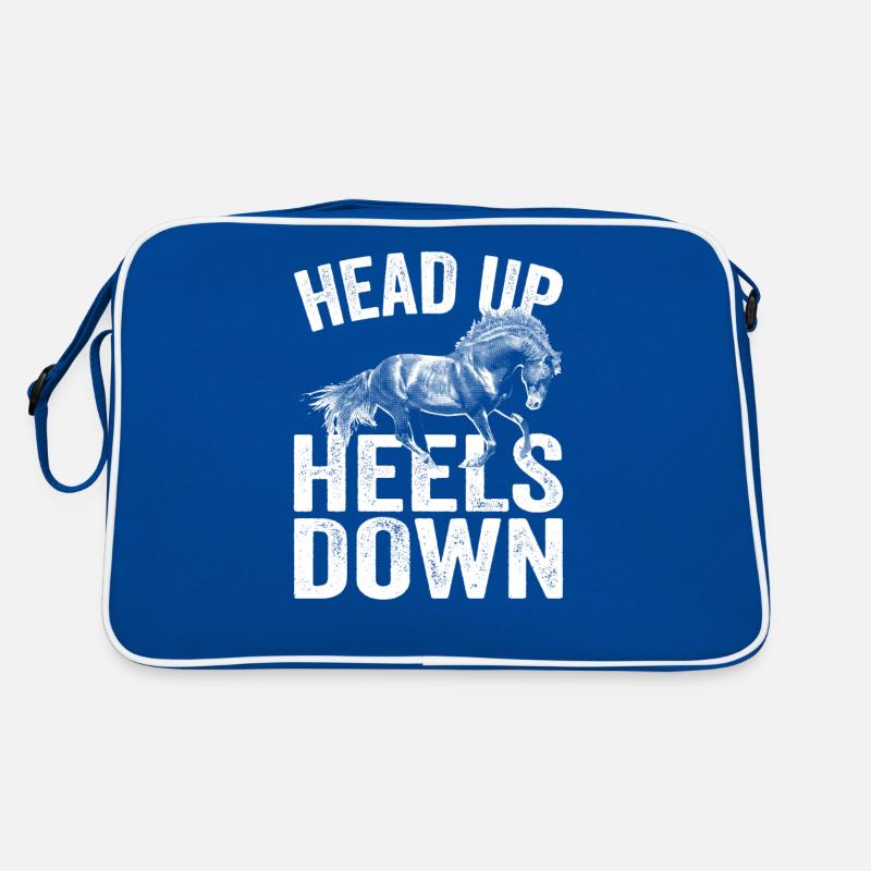 Tête haute talons vers le bas Cavalier Équitation Cheval Sac Retro