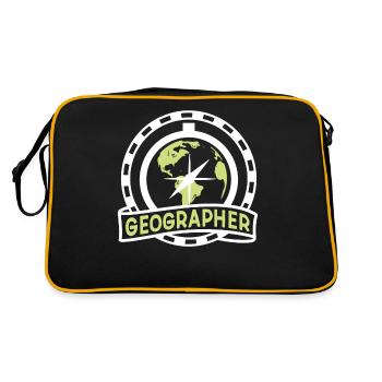 Geograph Geographiestudent Geographie Beruf - Retro Tasche - Schwarz/Gold - Hinten