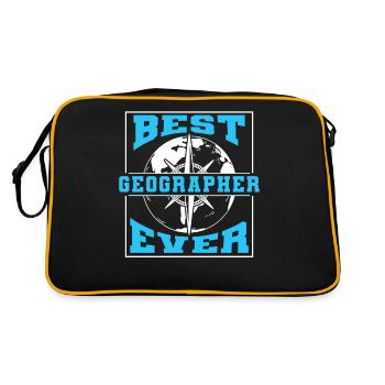 Bester Geograph Aller Zeiten Geographie Beruf - Retro Tasche - Schwarz/Gold - Hinten