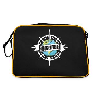 Geograph Beruf Geographie Geographiestudent - Retro Tasche - Schwarz/Gold - Hinten