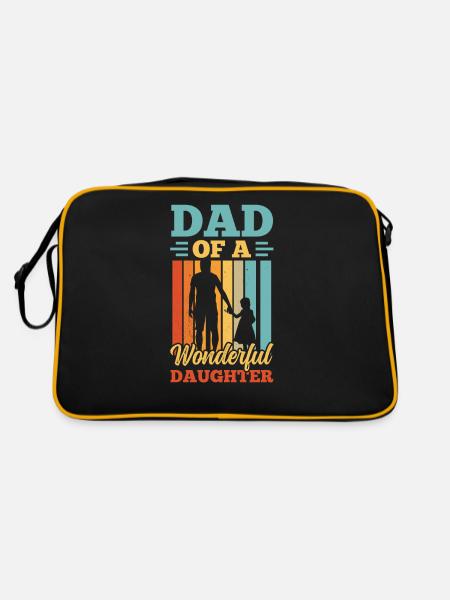 Père d’une merveilleuse fille Proverbes Papa Papi - Sac Retro - noir/or - Dos