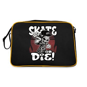 Skate or the skateboard ride gift - Retro Bag - black/gold - Back