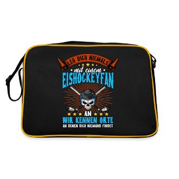 Eishockey - Retro Tasche - Schwarz/Gold - Hinten