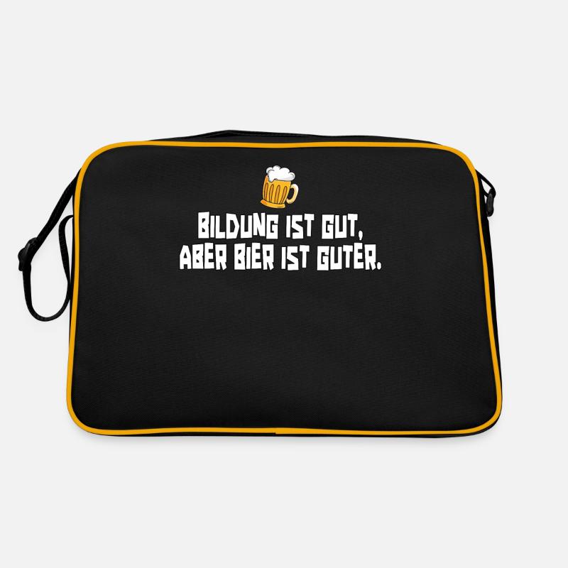 Bildung ist gut Bier ist guter Bier Retro Tasche