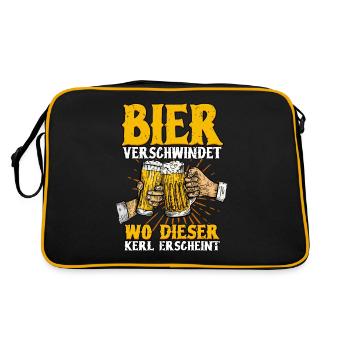 Bier - Retro Tasche - Schwarz/Gold - Hinten