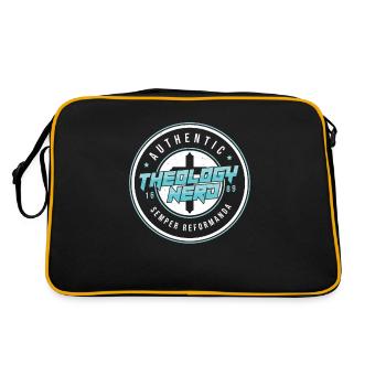 Authentischer Theologie-Nerd Lustiger Theologe - Retro Tasche - Schwarz/Gold - Hinten