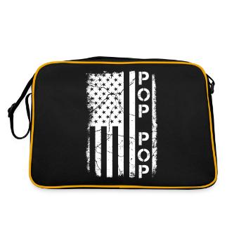 Pop Pop American Flag Patriotic - Retro Bag - black/gold - Back