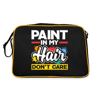 Painter Painting Paint In My Hair Don't Care - Retro Tasche - Schwarz/Gold - Hinten
