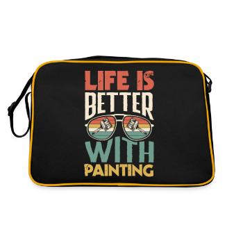 Peintre Peindre La vie est meilleure avec la peinture - Sac Retro - noir/or - Dos