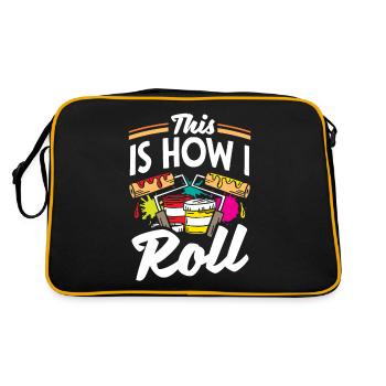 Peintre Peindre C’est comme ça que je roule drôle - Sac Retro - noir/or - Dos