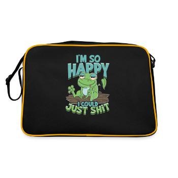 I'm So Happy I Could Just Shit - lovely - Retro Bag - black/gold - Back